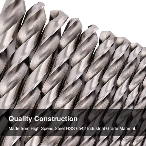 COMOWARE Drill Bit Sets for Metal, 19 Pcs Straight Shank M2 HSS Drill Bits for Stainless Steel & Wood