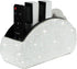 KEYPOWER Remote Control Holder Organizer, Leather Table Desk Storage with 5 Spacious Compartments, Bling Crystal