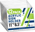 Aheroi 12Pcs Acrylic Sign Holder 8.5 x 11, Horizontal Clear Sign Holders 8.5