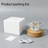 YumeGlint Diamond Shape Small Table Lamp with RGB Seven-Color Changing Night Light, Rechargeable & Solid Wood Base