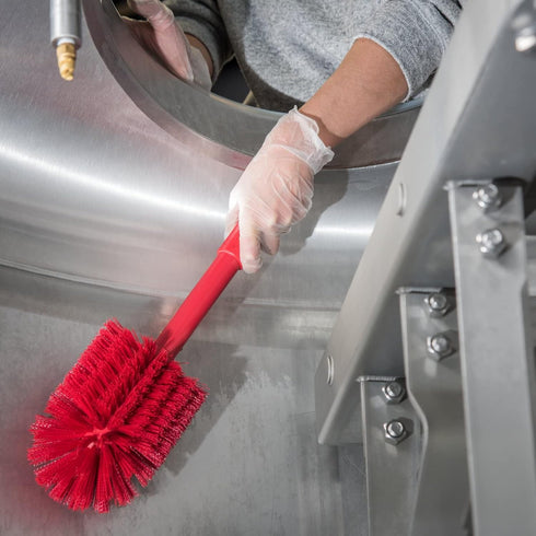 SPARTA Industrial Tank Brush Pipe Brush, Drain Brush with Handle for Commercial Kitchens - 16 Inches, Red
