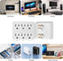 6 Outlet Wall Adapter, FiiMan UL Listed 3-Prong Grounded Outlet Side Access Adapter, White