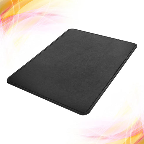 Mouse Pad, PU Leather Mouse Pad with Stitched Edge, Non-Slip Waterproof Micro-Fiber Base, 8x11 Inch (Black)