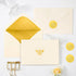 50 Pack 4x6, Crisky Blank Cards and Envelopes Embossed Gold Foil Bee Blank Greeting Cards Bulk for Wedding, Bridal