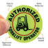 SmartSign Pack of 5 Hard Hat Labels “Authorized Fork Lift Operator” | Retro-Reflective, 2" Circle