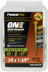 Power Pro Premium One Multi-Material Hex Washer Head Screws, Epoxy Coated Steel, ¼ x 1-¾ inches, Box of 56