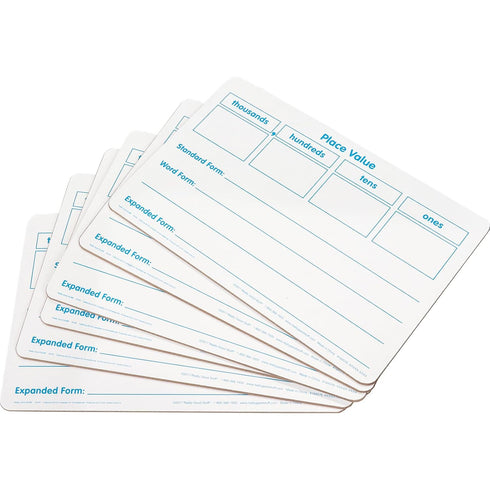 Really Good Stuff Basic Place Value Dry Erase Boards, Set of 6