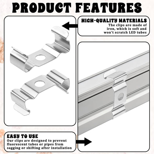 FdcZeyxior T5 20 T5 Bulbs, Clips Bracket Hanger for Integrated Tube Light Fixture, Pcs Fluorescent Tube Light Fixture