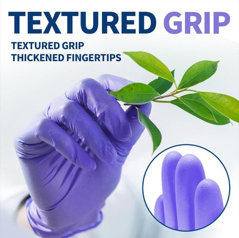 Nitrile Exam Gloves, 3.5 Mil Powder-Free Disposable Medical Gloves, Purple, 100 Pcs