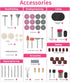 HARDELL Rotary Tool Accessories Kit, 227pcs, 1/8"(3.2mm) Diameter Shanks, Universal Fitment for Cutting and Polishing