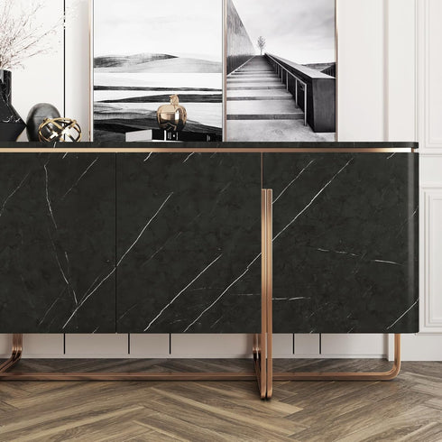 Matte Marble Black Contact Paper, 15.8''x78.8'', Peel and Stick Waterproof Wallpaper for Bathroom and Kitchen