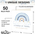 50 Pack 5 5 Inch Whaline Blue Rainbow Thank You Cards Boxed x A Bundle of Thanks From Our Growing Family Note Cards
