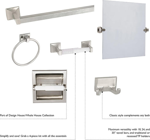 Design House 533059 Millbridge Bath Accessories, Polished Chrome Robe Hook