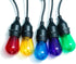 S14 Colored LED String Light Bulbs, 15 Pack, 1 Watt Plastic Shatterproof, E26 Medium Base, Multi-Color