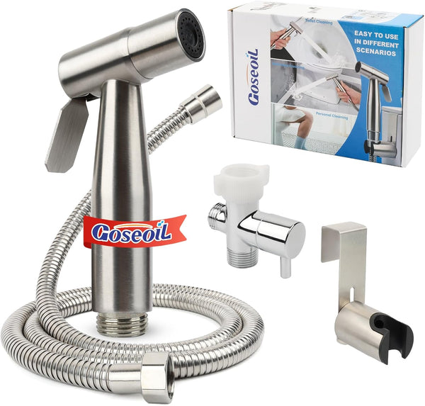 Goseoil Handheld Toilet Bidet Sprayer for Toilet-Adjustable Water Pressure Control with Bidet Hose