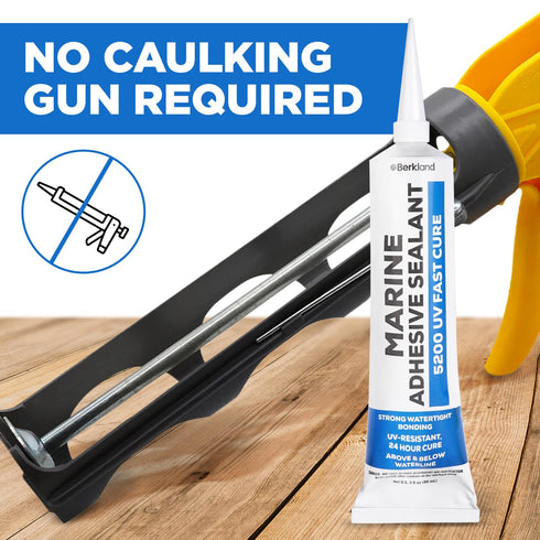 3 oz Marine Adhesive Sealant 5200 Fast Cure, Permanent, Watertight Bonding and Sealing, UV Resistant, by Berkland