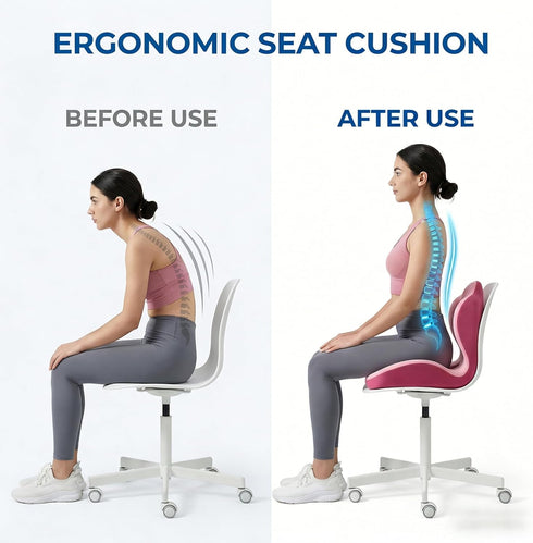 Generic Tailbone Ergonomic Seat Memory Foam Support Cushion for Back, Car Seat Back Support Cushion for Sciatica Pain