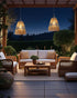 2 Pack Battery Operated Chandelier Outdoor Waterproof, Hanging Pendant Light with Remote Control for Gazebo, Pergola