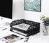 EasyPAG Stackable Letter Tray Organizer - 2 Tiers, A4 Paper Sorter, Mesh File Paper Tray, Black