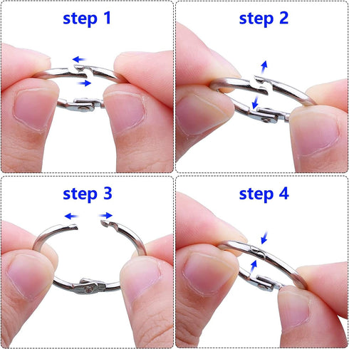 FavorFishFans (1.0In/30PCS) Metallic Loose Leaf Binder Rings, Nickel Plated, for Flash Cards Rings, Office Book Rings