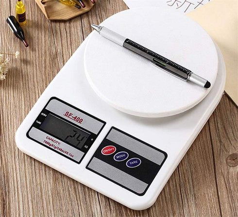Multifunction Tool Pen, 6 in 1 with Ballpoint Pen, Touch Screen Stylus, Ruler, Spirit Level, Screwdrivers, Ink Refills
