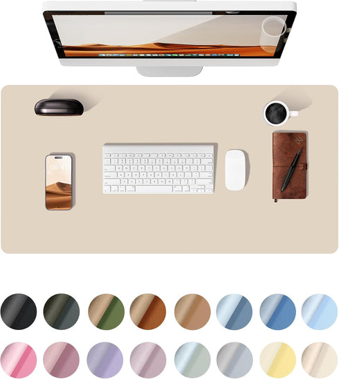 YSAGi Leather Desk Pad Protector, Large Non-Slip PU Leather Desk Blotter for Office and Home