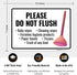 10x7 Inches, 4 Please Do Not Flush Baby Wipes Cleaning Wipes Sign, Mil Vinyl Decal Stickers Weather Resistant, Made