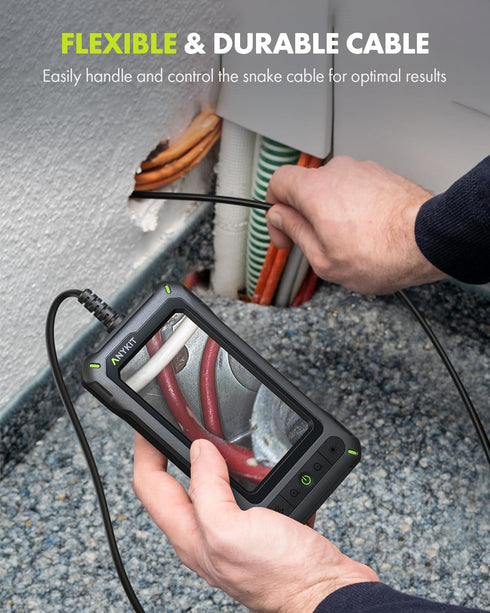 Borescope Inspection Camera with Light, 4.3” HD Screen, Waterproof Digital Snake Camera, 16.4 FT for Home Pipe and