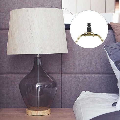 OMOBANU 2PCS 1/4-27 Chess Finials for Lamps Antique Black Compatible with Thread Lamp Finials Decorative Screw Cap