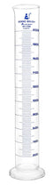 EISCO Graduated Cylinder, 2000ml, Class A Tolerance ±10.0ml, Round Base, Blue Graduations, Borosilicate Glass