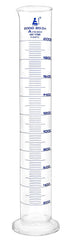 EISCO Graduated Cylinder, 2000ml, Class A Tolerance ±10.0ml, Round Base, Blue Graduations, Borosilicate Glass