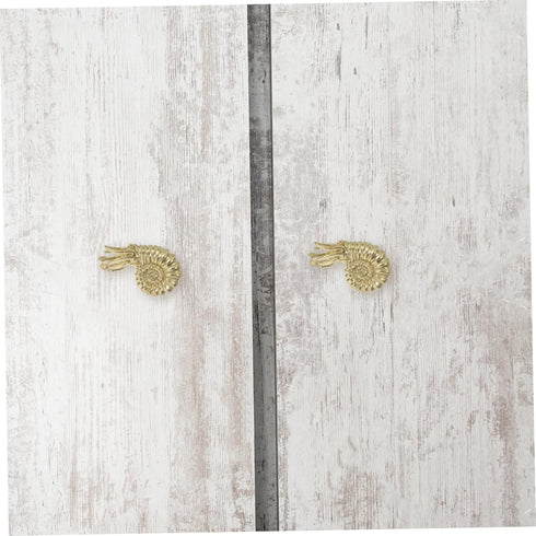OUNONA Drawer Knob Solid Brass Nautilus Shape Door Knob Unique Retro Brass Cabinet Handle for Drawers Cabinets