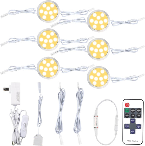 Closet Cupboard Bar Uplight Downlight Fixture, LED Under Cabinet Puck Lighting KIt,