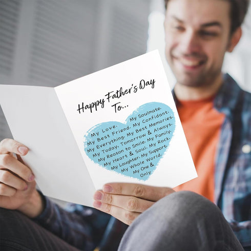 Qiliji Sweet Father's Day Card for Husband, Funny Father's Day Card from Wife, Romantic Father's Day Card