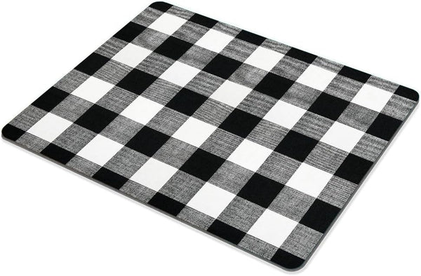 SSOIU Personalized Oblong Shaped Mouse Pad with Unique Black and White Buffalo Plaids Design