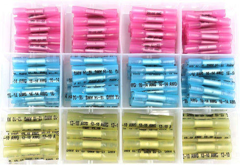 210pcs Heat Shrinkable Terminal, Common Intermediate Crimping Terminal Waterproof Insulated Joint Assembly