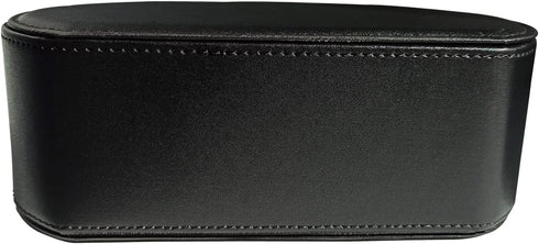 Leather Remote Control Holder with 5 Compartments, TV Remote Caddy Storage Box for Office Desk, Black