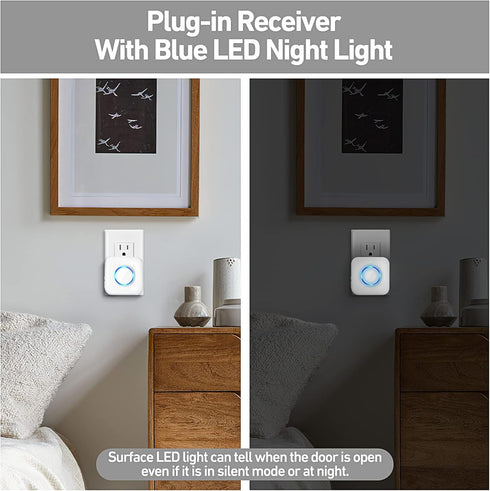 Satisure Wireless Door Chime: 600 FT Range, 58 Chimes, 5 Volume Levels, LED Indicators, Alarm for Home/Office Entry