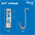 ICC Ceiling Mount J-Hook Without Retainer Clip for Structured Cabling, Galvanized Steel, 25-Pack