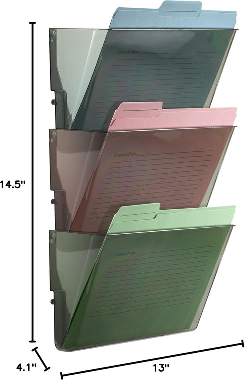 Officemate Wall File, Smoke, Set of 3 (21421)