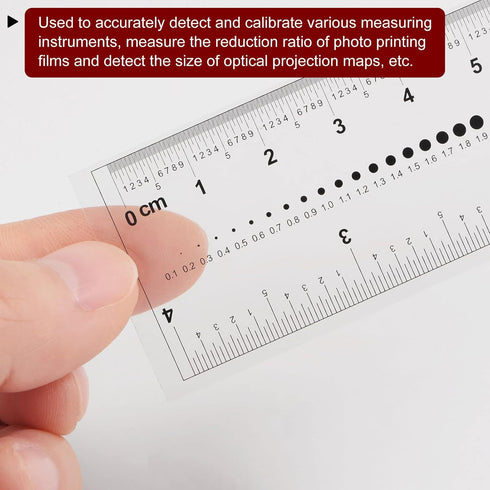 Film Flexible Ruler, 4 Inch, 0.1mm Scale, Transparent PET Plastic Folding Straight Ruler Measuring Tool for Factory
