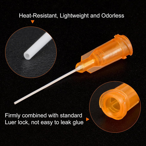 uxcell 50 Pcs 27G Plastic Dispensing Needles, 1" PP Glue Needle Tube with Blunt Luer Lock Tips