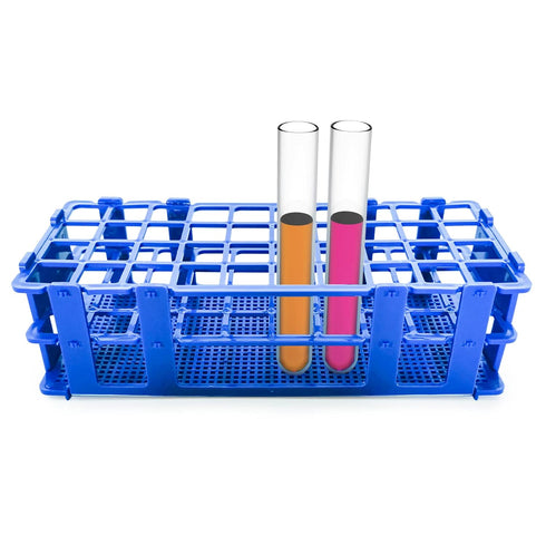 3 Packs Blue Plastic Test Tube Rack, Detachable Holder for 20mm Test Tubes, 40 Holes Lab Test Tube Rack