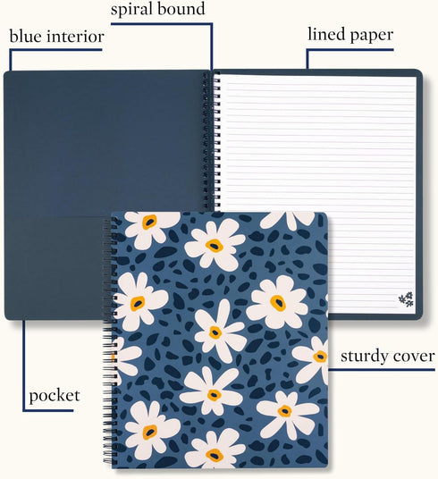 Steel Mill & Co Cute Large Spiral Notebook: College Ruled, 11" x 9.5", Durable Hardcover, 160 Lined Pages