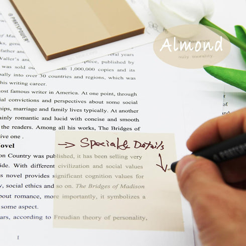 Pastel Transparent Sticky Notes, 4 Pads 3X3 Inch See Through Annotating Sticky Notes for Office School Supplies