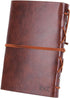 EvZ Leather Writing Journal Notebook, 7 Inches Vintage Nautical Spiral Blank String Diary Notepad Sketchbook Travel to Write in, Unlined Paper, Retro Pendants, Classic Embossed, Retro Coffee by EvZ