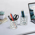 EasyPAG Metal Round Pencil Holder 2 Pack - White Pen Cup Organizers for Desk