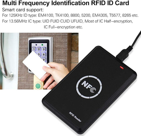 Godely 125khz 13.56Khz RFID NFC Reader Writer,Handheld Key fob Smart Reader Writer,Copier,ICID Dual Band Usage,LED