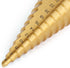 3pc 1/4" Hex Shank HSS Steel Step Drill Bit Set - Titanium Coated Cone Drill Hole Metal Cutter