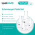 Narrow Mouth Graduated Glass Erlenmeyer Flask Set | 1pc of Vol.50 150 250 500 1000 ml, 3.3 Borosilicate Glass